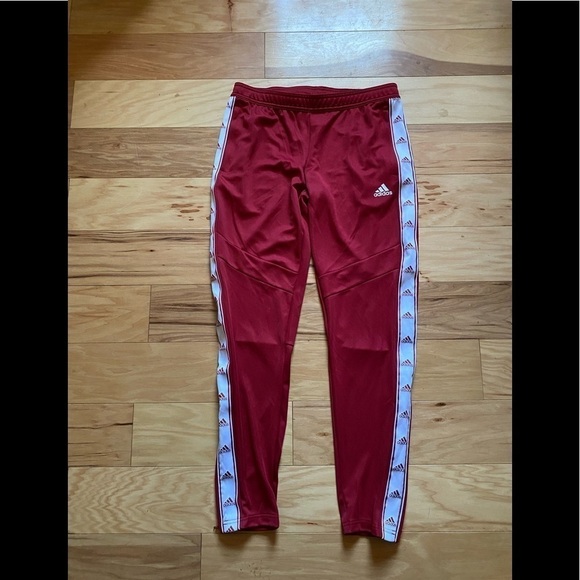 Adidas red tiro 19 womens logo striped track pants size m - Picture 1 of 6